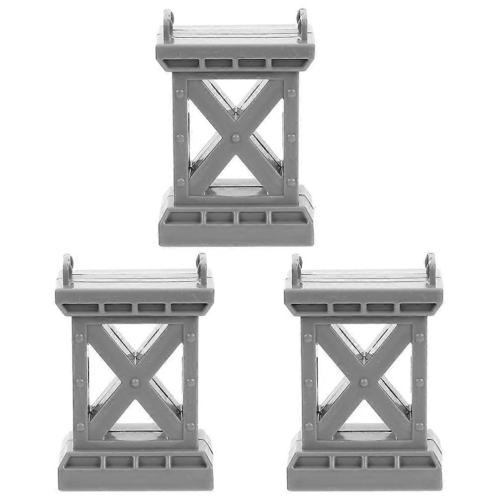 Bridge Pier Toy Bridge Support for 3Pcs Railway Train Model Decor Grey