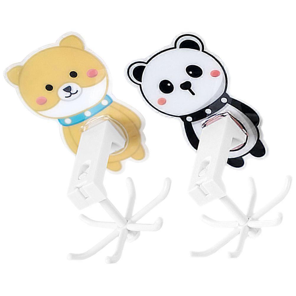 Black Cartoon Wall Hook 2Pcs for Rotating Folding Kitchen Utility