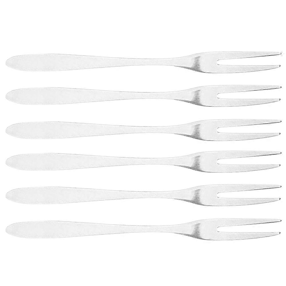 Stainless Steel Forks Fruit Tasting Fork Set for Eating Uses 6Pcs