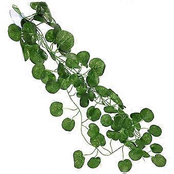 Kunstig plante til krybdyr dekorativ hængende terrariumplante vinstok realistisk grøn