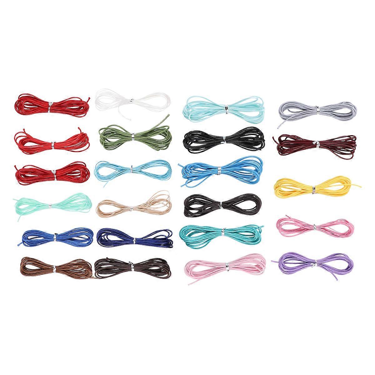 Assorted Color Braided Rope DIY Wax Thread for Bracelet Craft 23Pcs