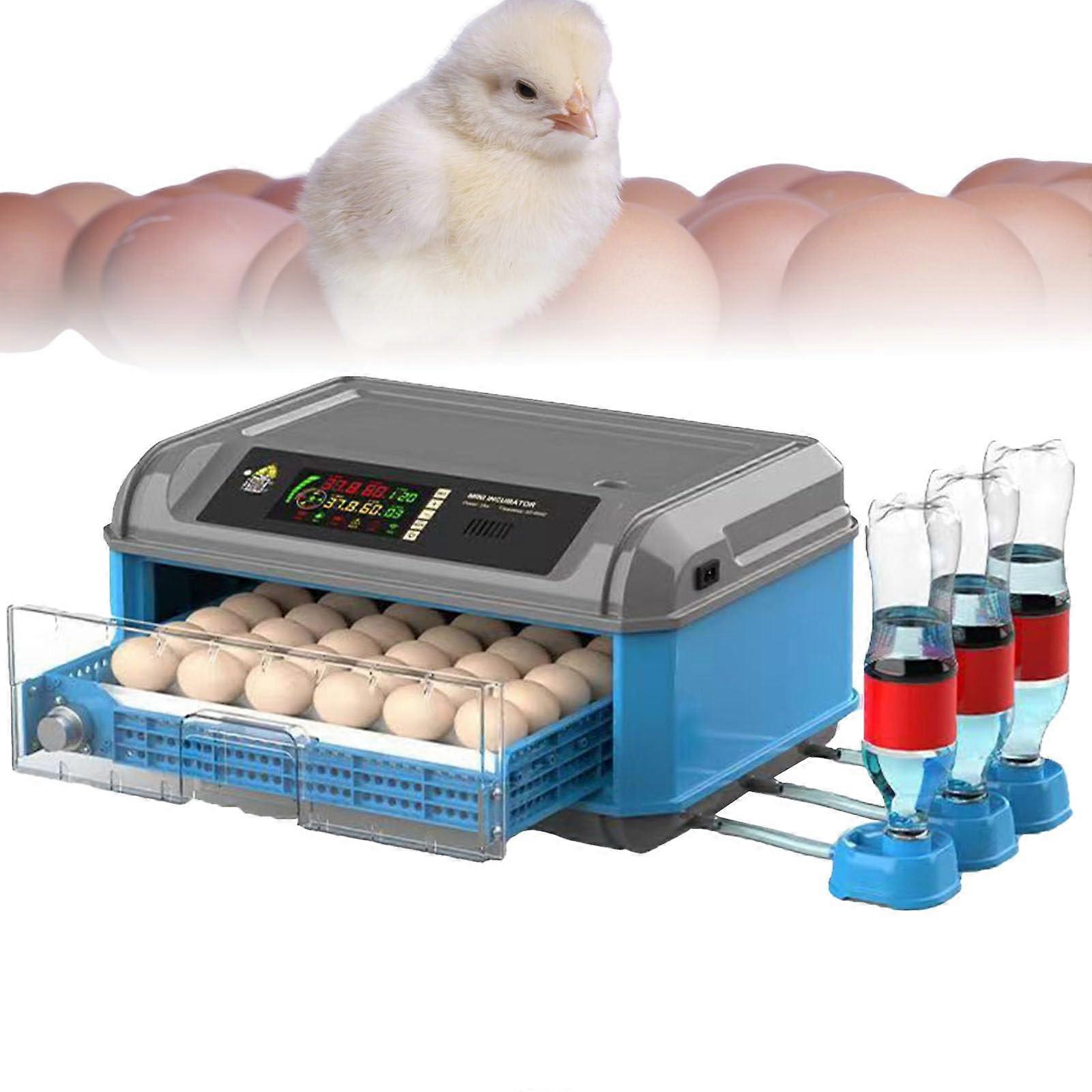 Automatic Egg Incubator 48 Eggs with LED Display, Auto Turning, Temperature and Humidity Control for Poultry Hatching