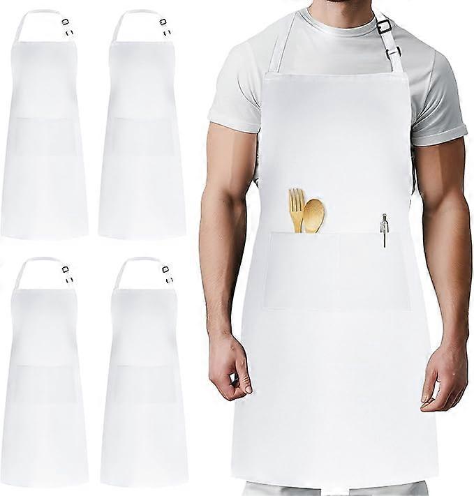 Four-Piece Adjustable Kitchen Apron Set with Two Pockets