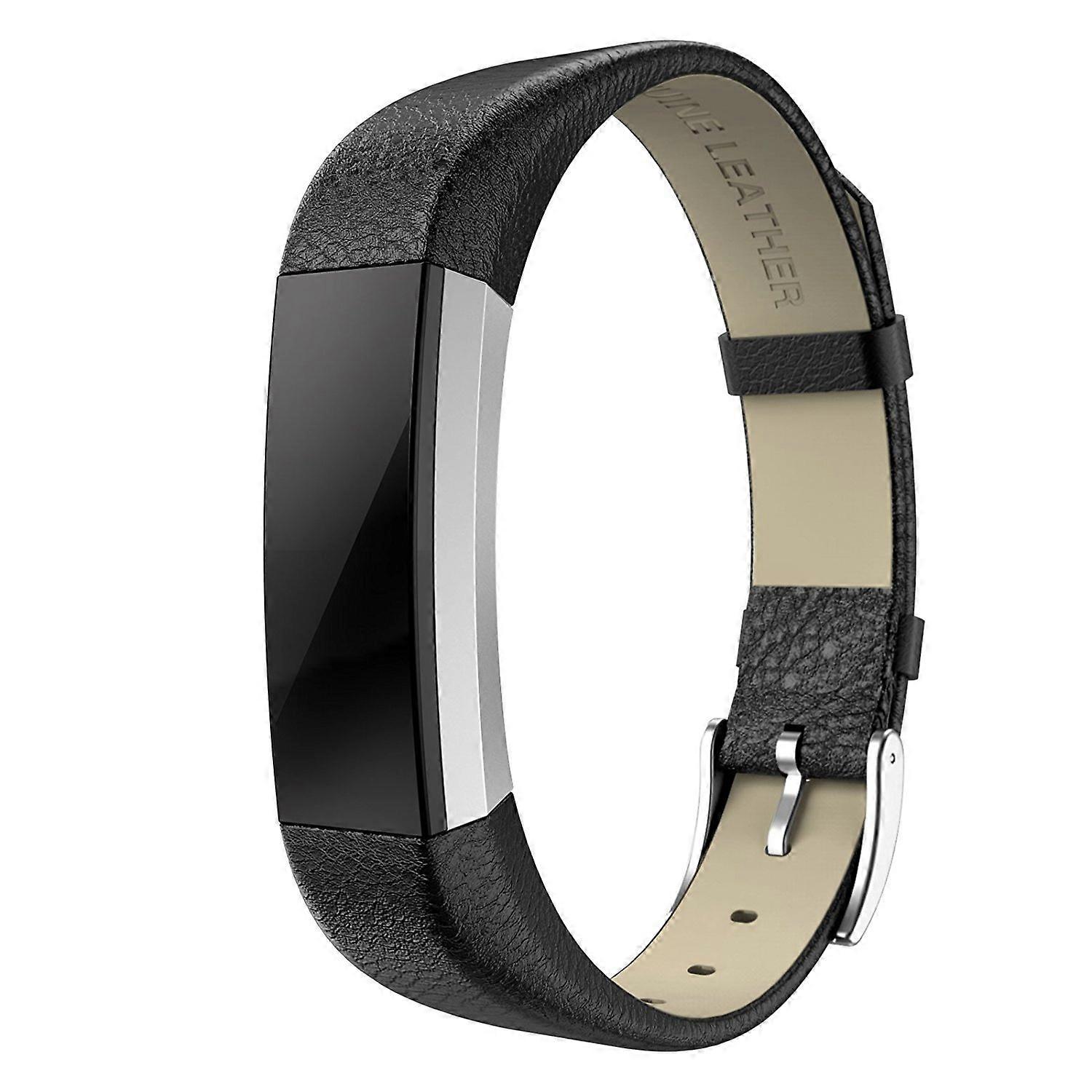 Leather Band Black Adjustable Replacement Strap Small Large Comfortable Fit for Fitbit Alta