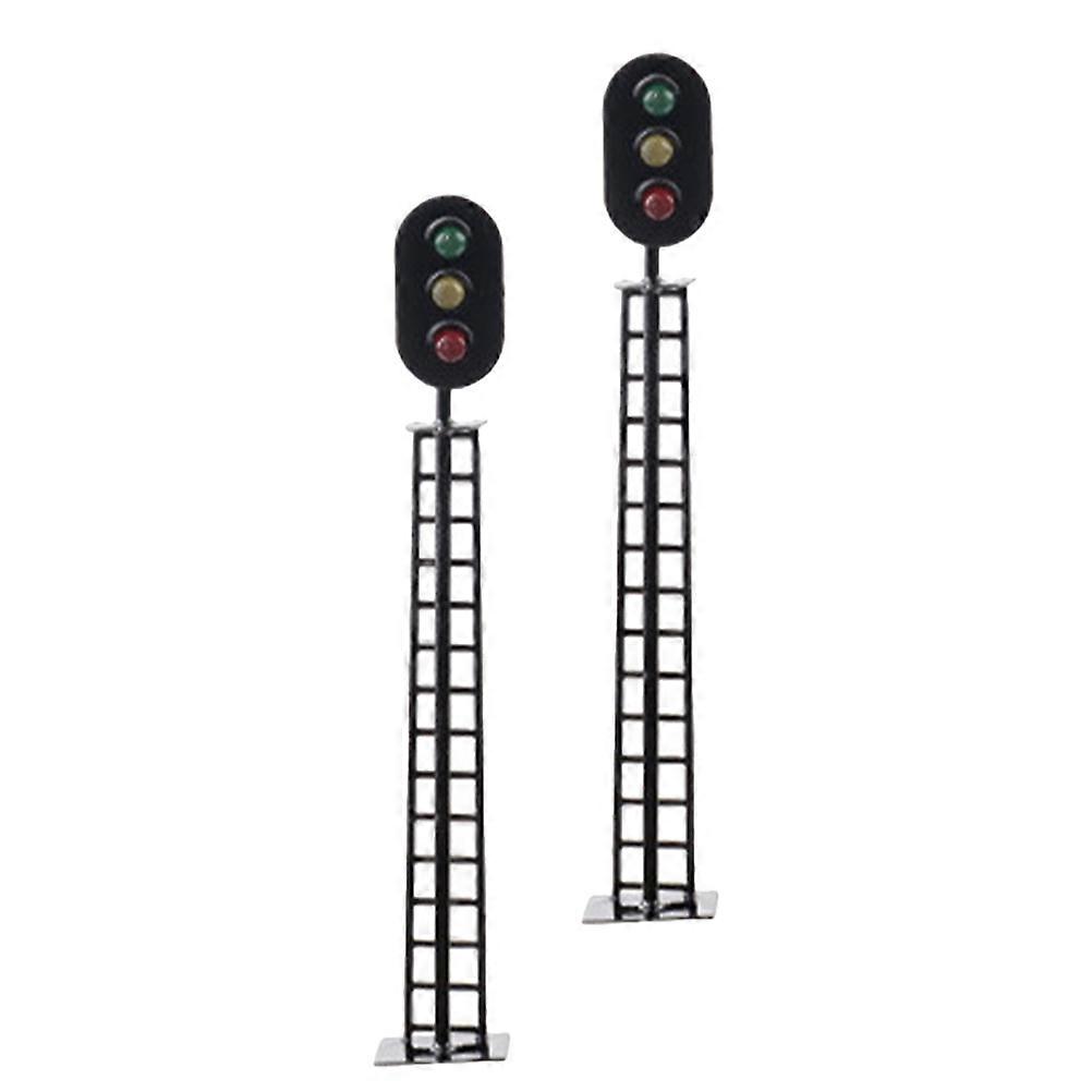 2Pcs Fire Train Signal Light Model for Decor Model Train Signals