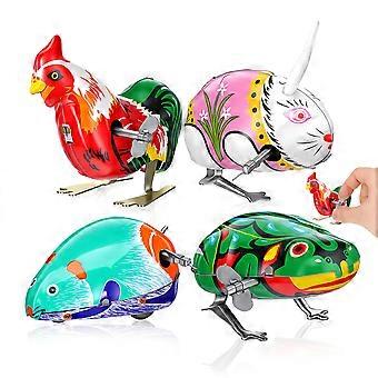 4pcs Kinder Wind Up Uhrwerk Spielzeug Eisen Springen Tierspielzeug Lernspielzeug