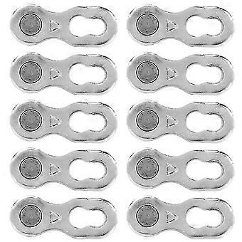 Conector de cadena de bicicleta, eslabón de acero reutilizable, diseño de liberación rápida, duradero, resistente al óxido y a la corrosión, superficie lisa.