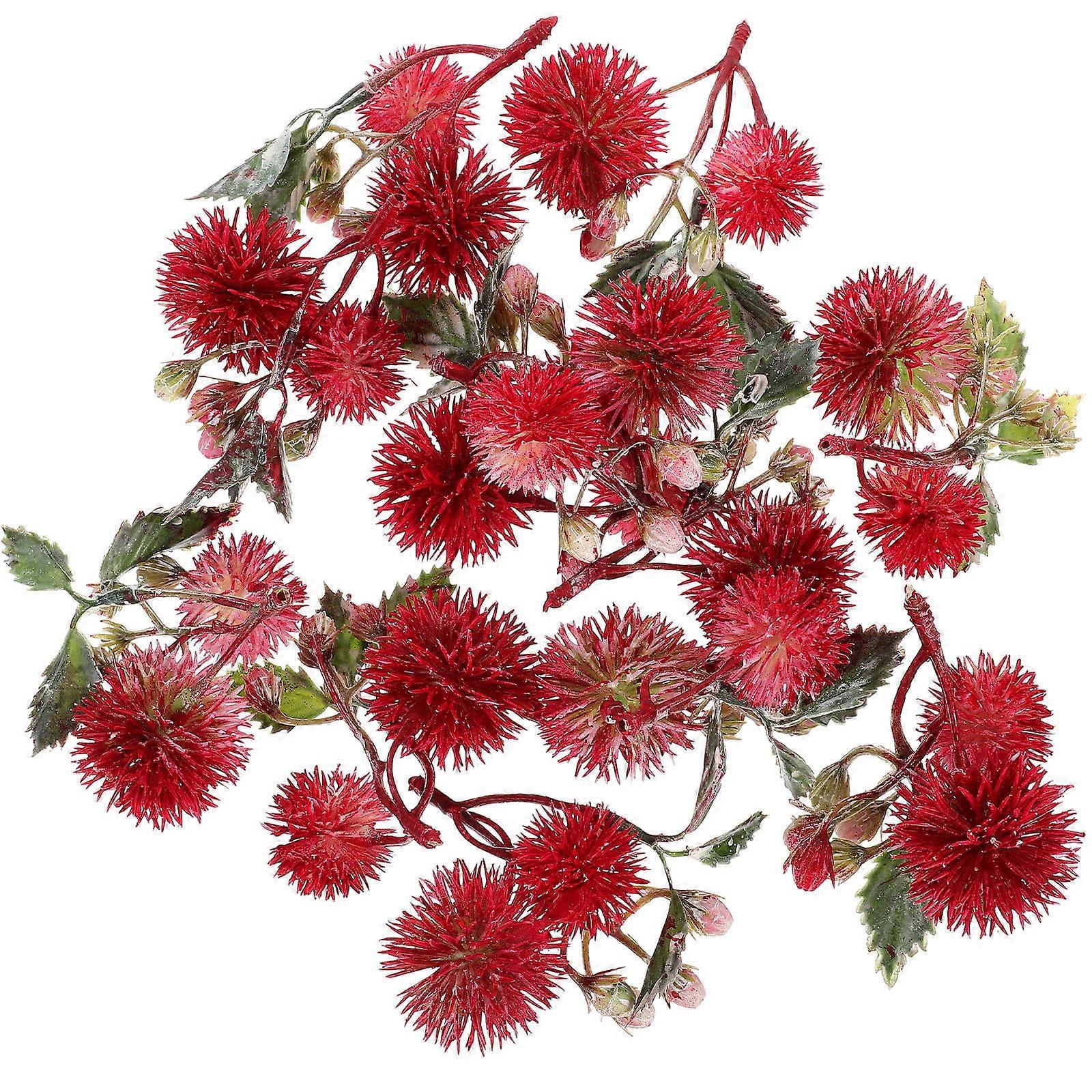 Simulation Plastic Flower for Decoration 12Pcs Red Artificial Bloom