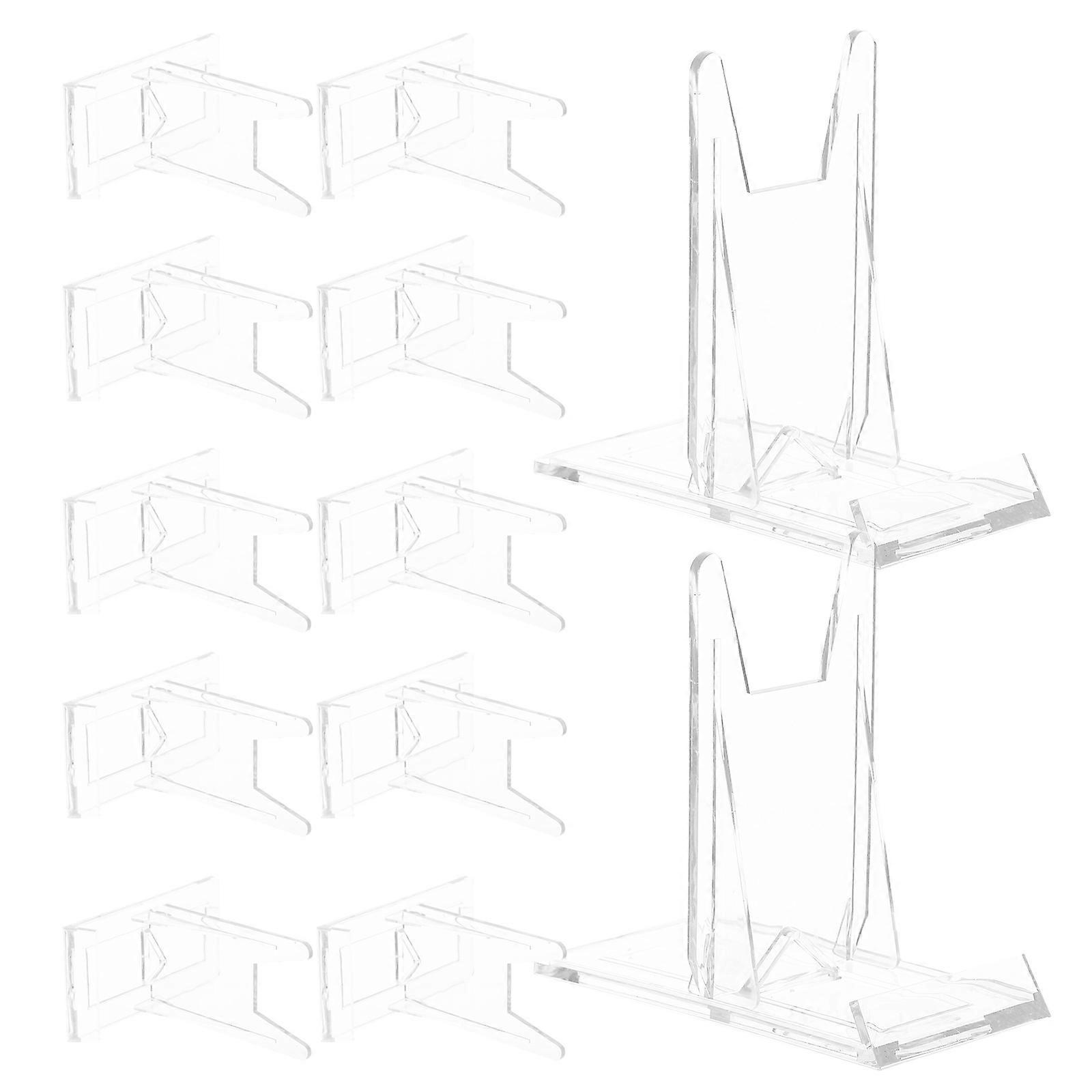 Transparent Picture Frame Stand Plastic Easels for Display 12Pcs Set