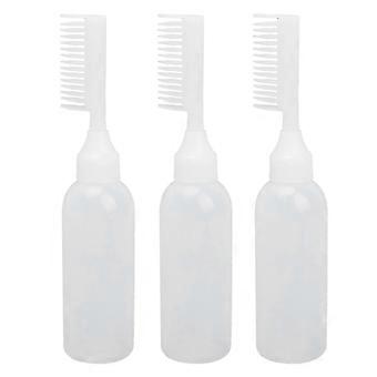 3st Root Comb Applikator Tom Flaska PE Squeeze Klar Skala Hårfärgning Färgning Flaska Vit
