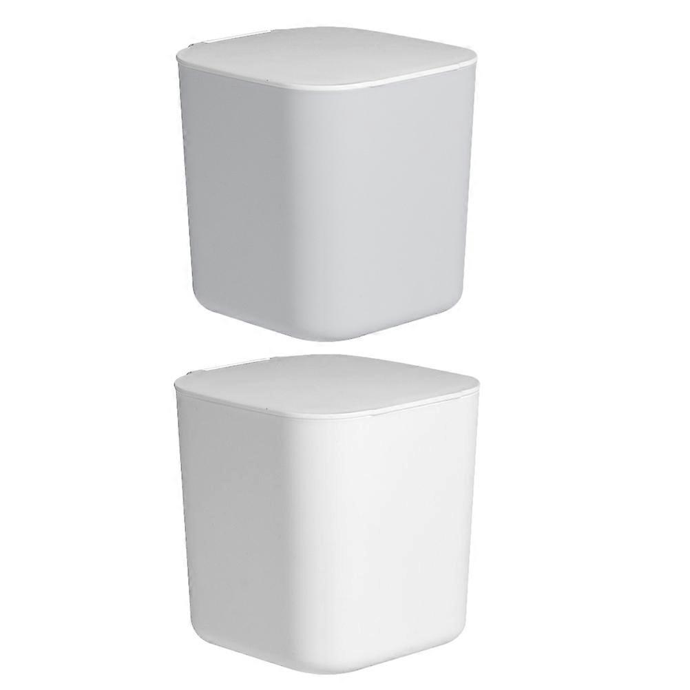 Desktop Small Trash Can Multi-functional Waste Storage For Bathroom 2Pcs