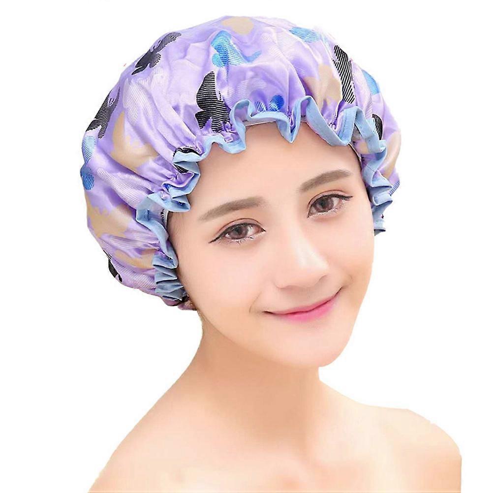 Waterproof Shower Caps for Bathing Thickened Double Layers 5Pcs Set