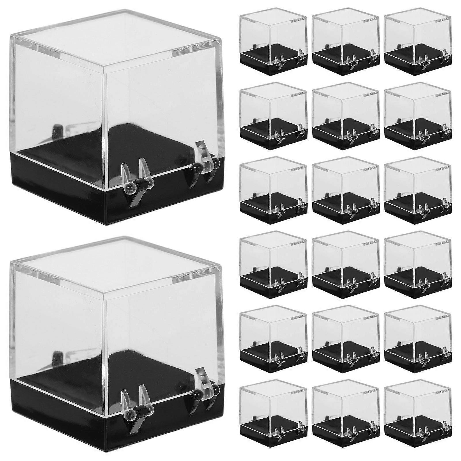 Mineral Display Boxes Transparent Plastic Case for Specimen Collection 24Pcs