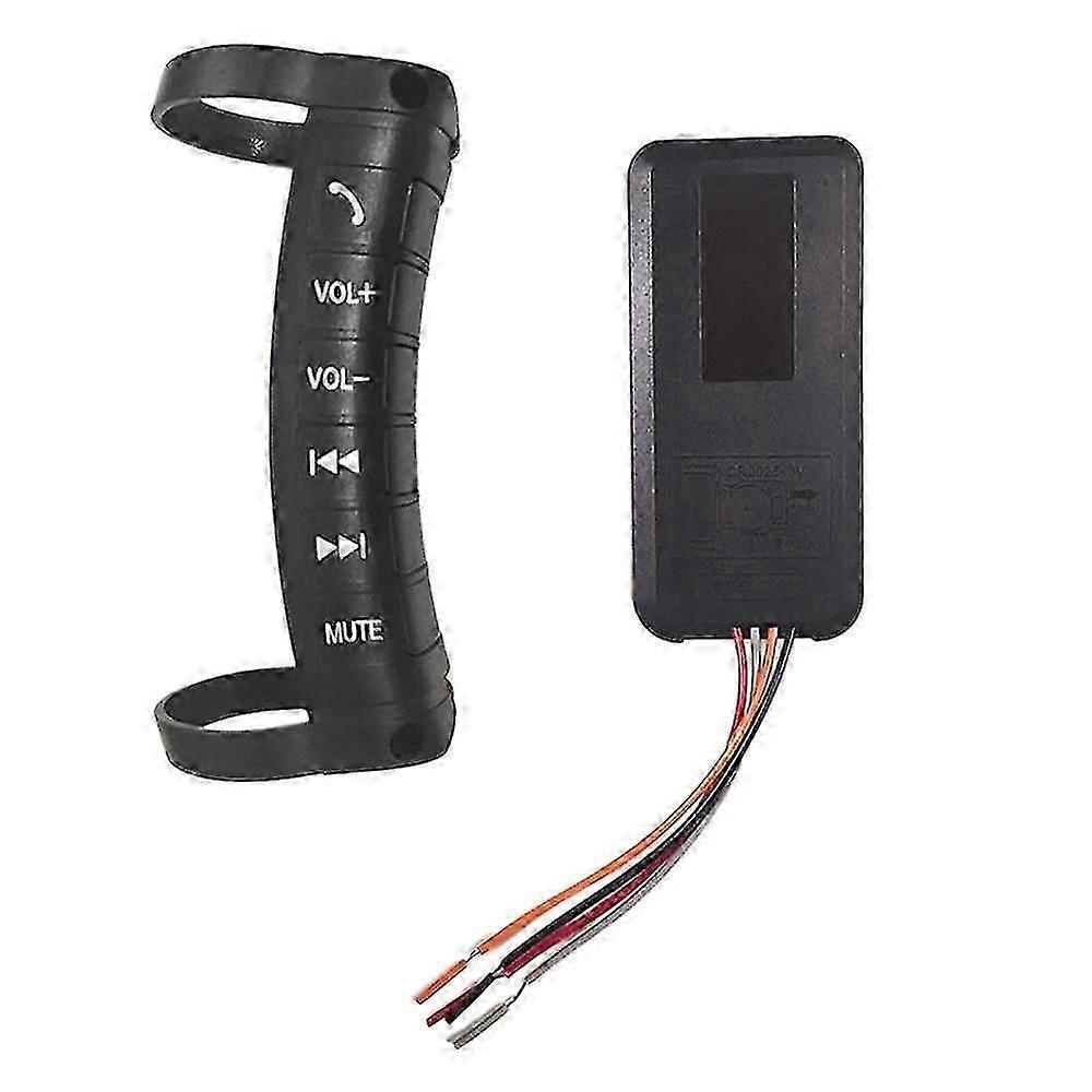 Universal car steering wheel remote control, Bluetooth wireless multifunction button compatible for 2D version