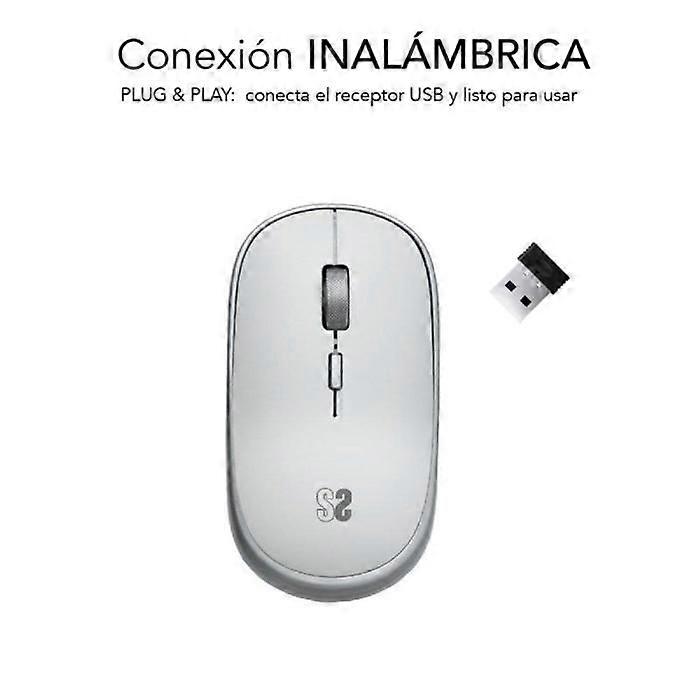 Subblim Mini Wireless Mouse / Up to 1600 DPI / Silver