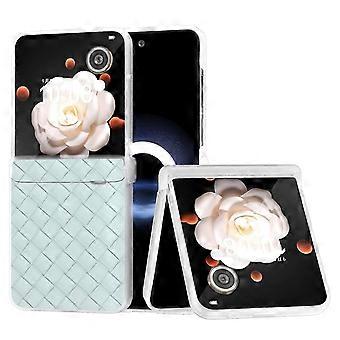 compatible Honor Magic V Flip 5G Case Woven Texture Leather+PC Hinge Phone Cover Matte Edge - Light fastxm