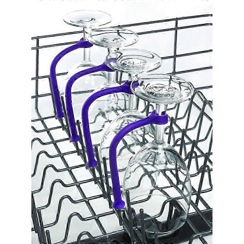 4 Stück Silikon Weinglas Geschirrspüler Becherhalter Safer Stemware einstellen