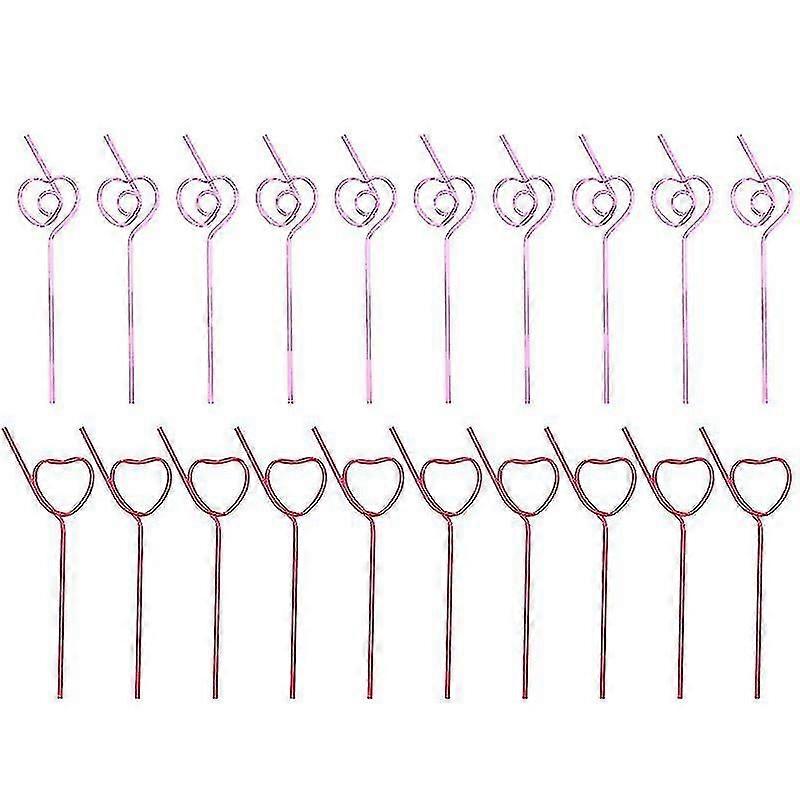 40pcs Herzform Strohhalme
