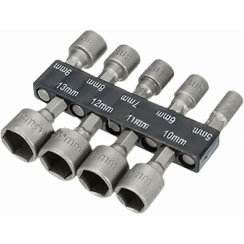 9-Piece Socket Wrench Kit, Deep Hexagon Socket Set, 5-13mm, High Carbon Steel, for Home and Auto Repair