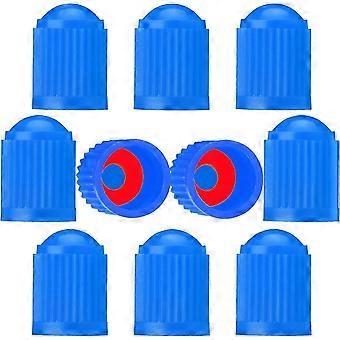 10PCS Tyre Valve Caps, with O Seal Ring, Universal Stem Dust Covers for SUV, Cars, Bike, Motorcycles, Airtight Seal,(10 Pack Blue)