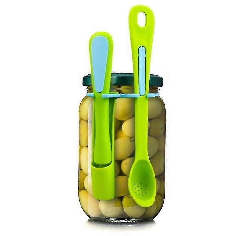 MultiPurpose Pickles Grabber Spoon Fork Set With NonSlip Handle