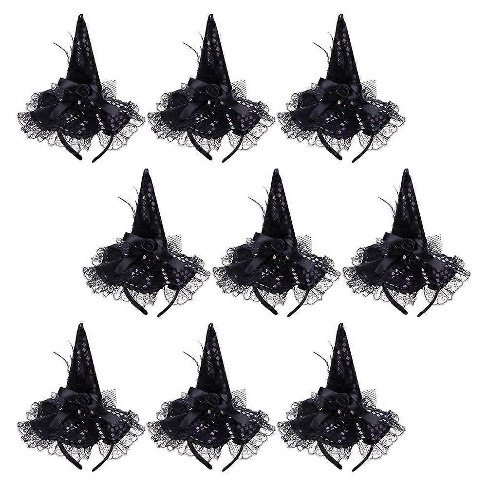 Halloween Witch Hat Headbands for Decoration 9Pcs Sequins