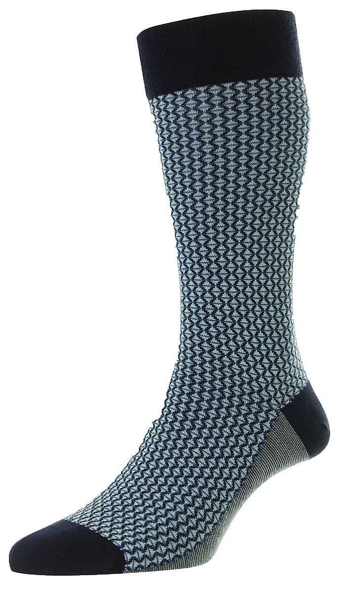 Pantherella Elgar Egyptian Cotton Socks - Navy