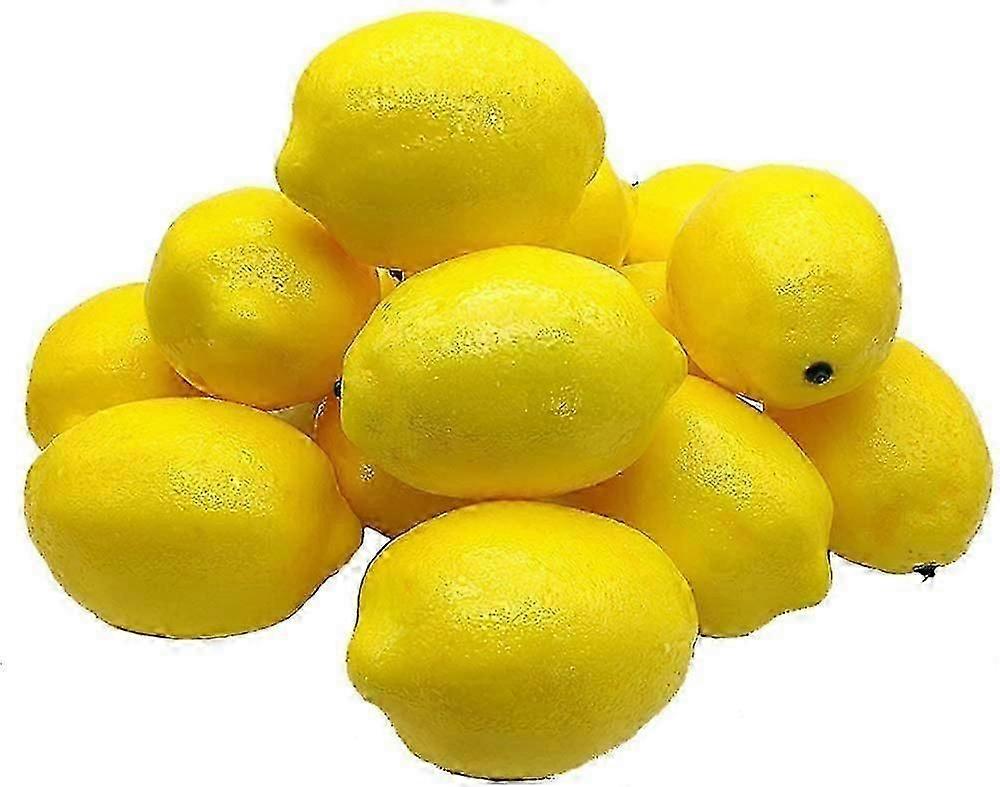 15Pcs Artificial Lemons Artificial Fruit Artificial Yellow Lemon Foam Lemon