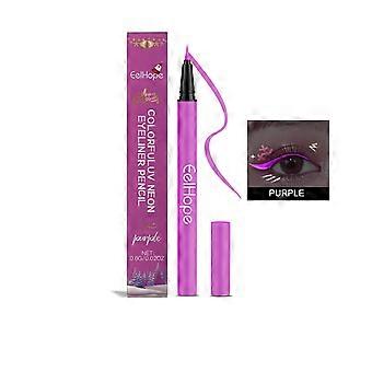 Eelhope 8-color Halloween Neon UV Liquid eyeliner Pen (purple) Fast drying, durable, not easy to smudge, eyeliner Pen