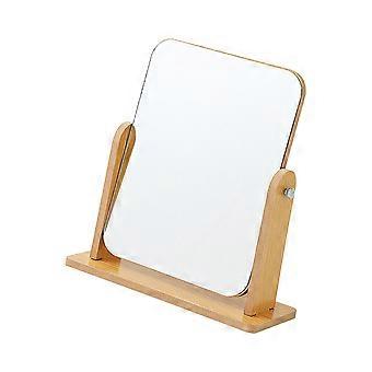 Tabletop Mirror Wooden Rotating Makeup Mirror  Angle Adjustable Stand Mirror