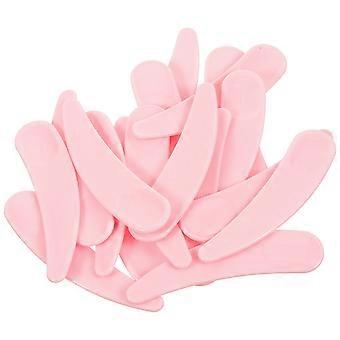 50Pcs Disposable Makeup Facial Mask Stick Spoon Cosmetic Plastic Spatula Scoop Professional Makeup Tools for Women Girls Home Pink
