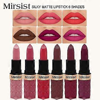 Mirsist 6-color Matte Lipstick Waterproof Long-lasting Colorfast 3.5g YTQ