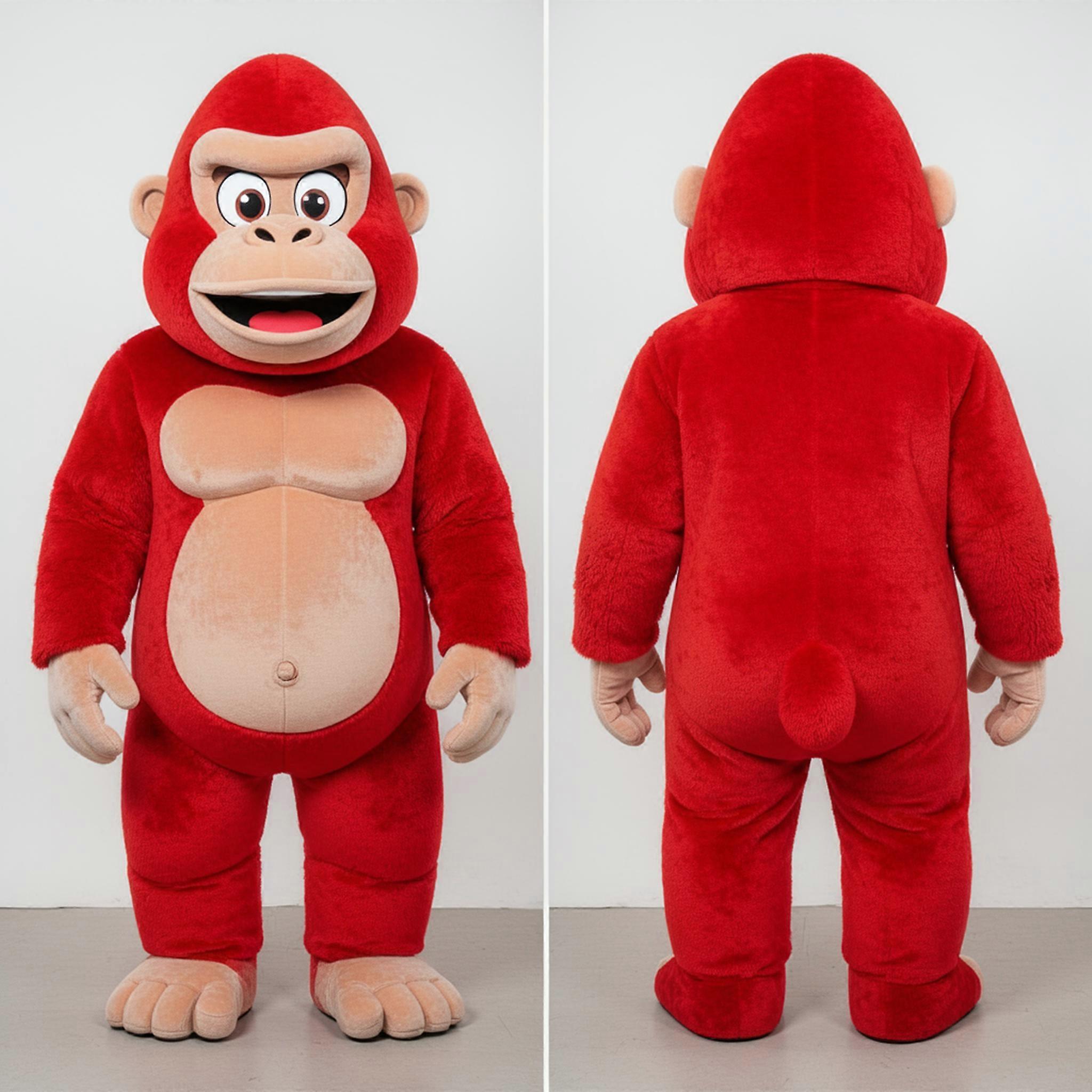 MASTICOT Crimson Red Broad Shouldered Gorilla Mascot