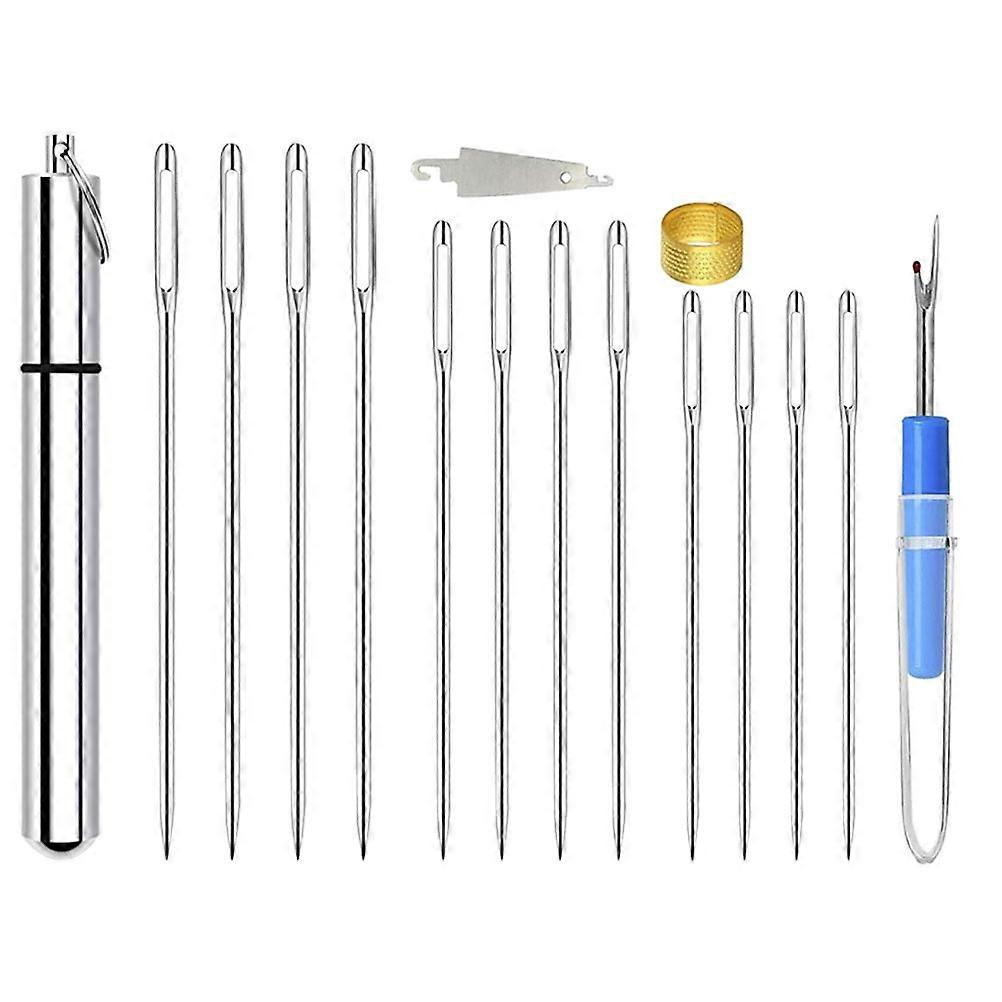 Self-Threading Sewing Needle Kit Knitting Needle Set 1Set Silver Alloy Material