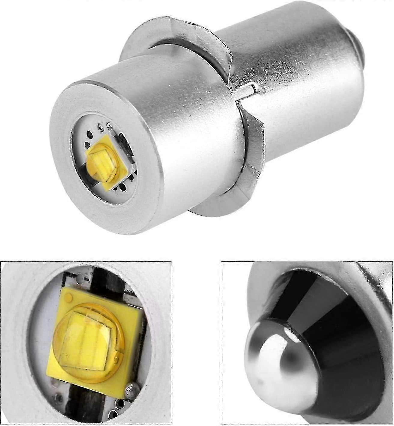 Led Flashlight Bulb, Replacement Bulb Torch Lamp Emergency Work Light(2pcs, Silver)