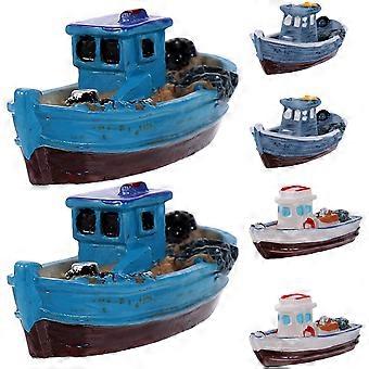 Ocean Yacht Miniature Decor for 6Pcs Miniature Beach Boat Ornament Kit