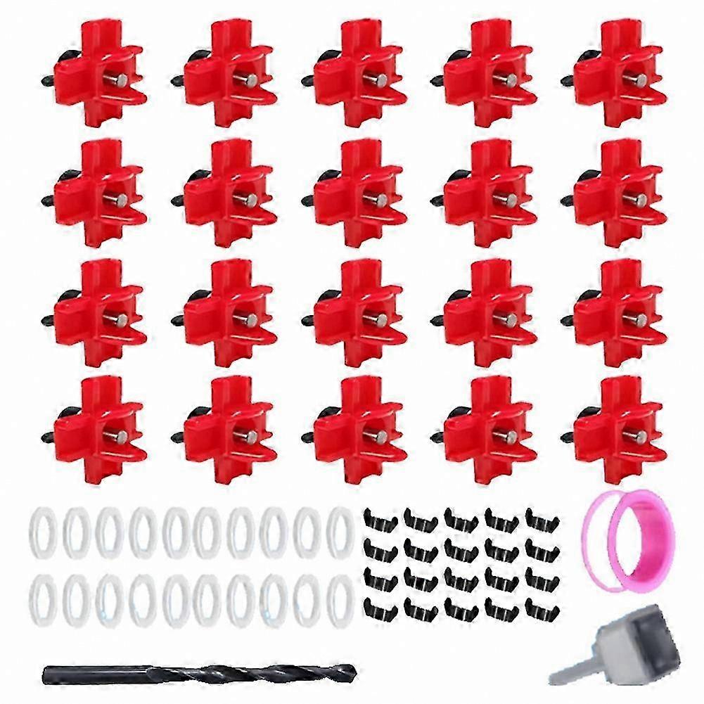 Automatic Poultry Drinking System: 20-Pack Horizontal Chicken Nipples Waterer