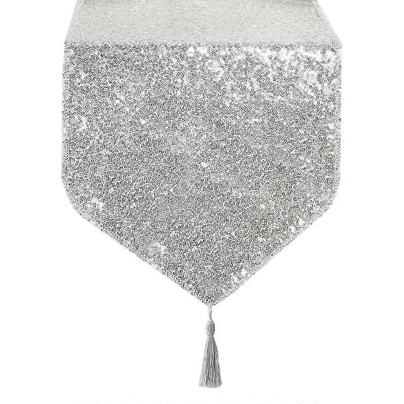 Sequin Table Runner Rectangle Glitter Gold Silver Sequin Table Runner Wedding Cake Table Decor Holiday Party Decorations