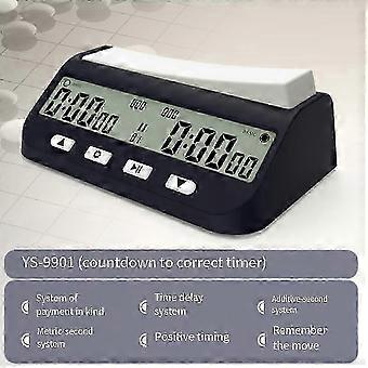 Multifunctional Digital Chess Clock with Timer, Delay, Bonus, Byo-Yomi, Count-Up, Step Recording, Black ABS YLW
