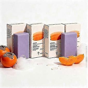Natural Deodorizing Body Soap with Organic Shea Butter Creamy Rich Foam for Soft LavenderScented Persimmon Cleansing Soap Bar FreshFeeling Skin-C