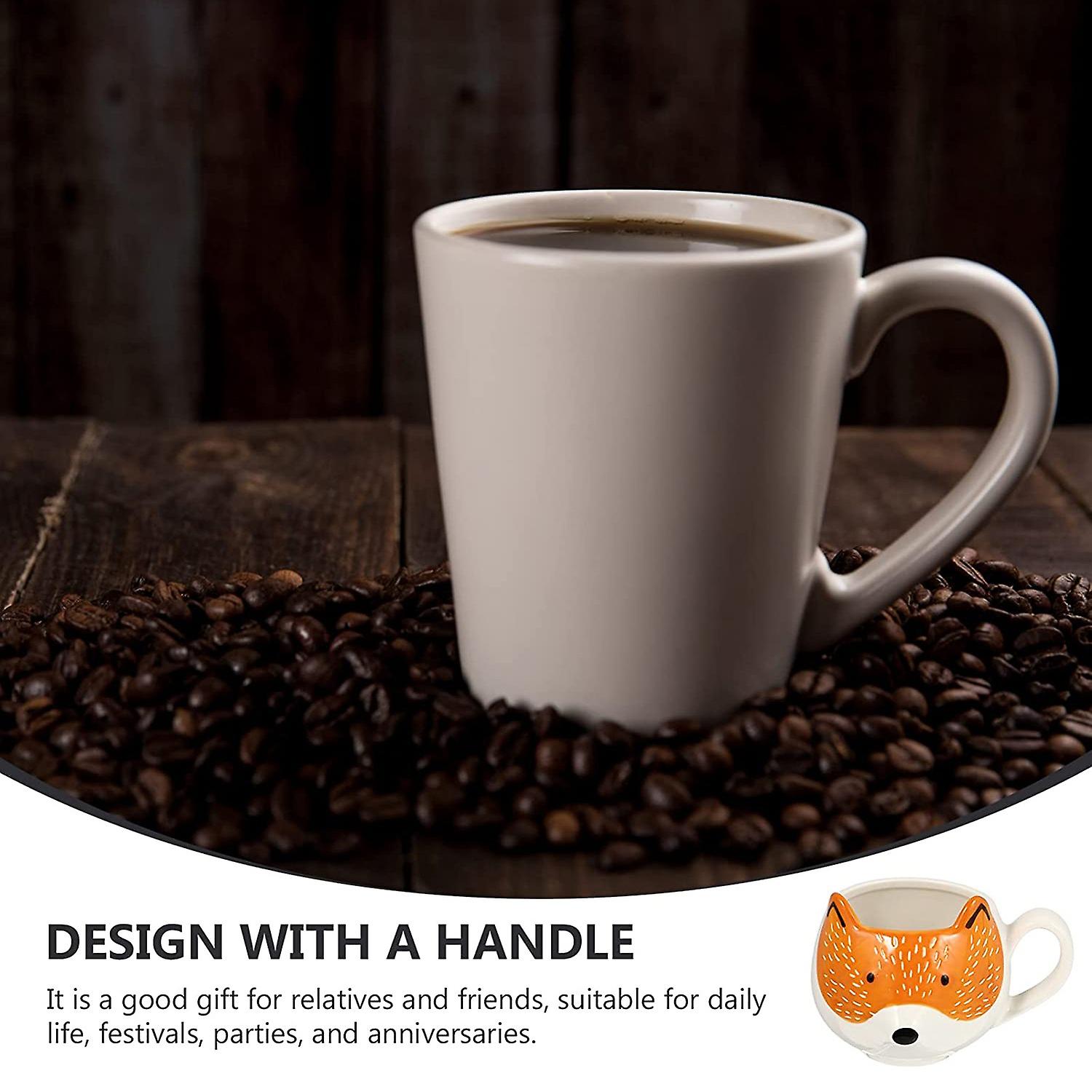 Ceramic Coffee Cup Fox Shaped Cup Animal Pattern Home Kitchen Office Milk Cup