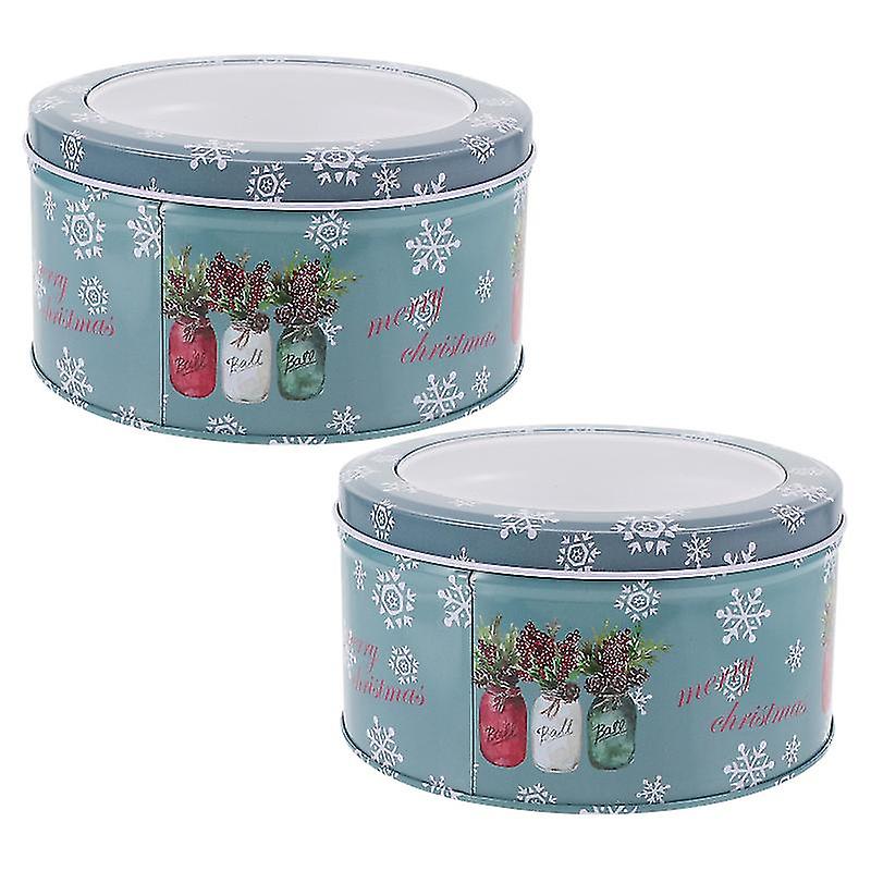 2pcs Candy Boxes Biscuit Boxes Baking Boxes Christmas Candy Boxes (sky-blue) @bugu