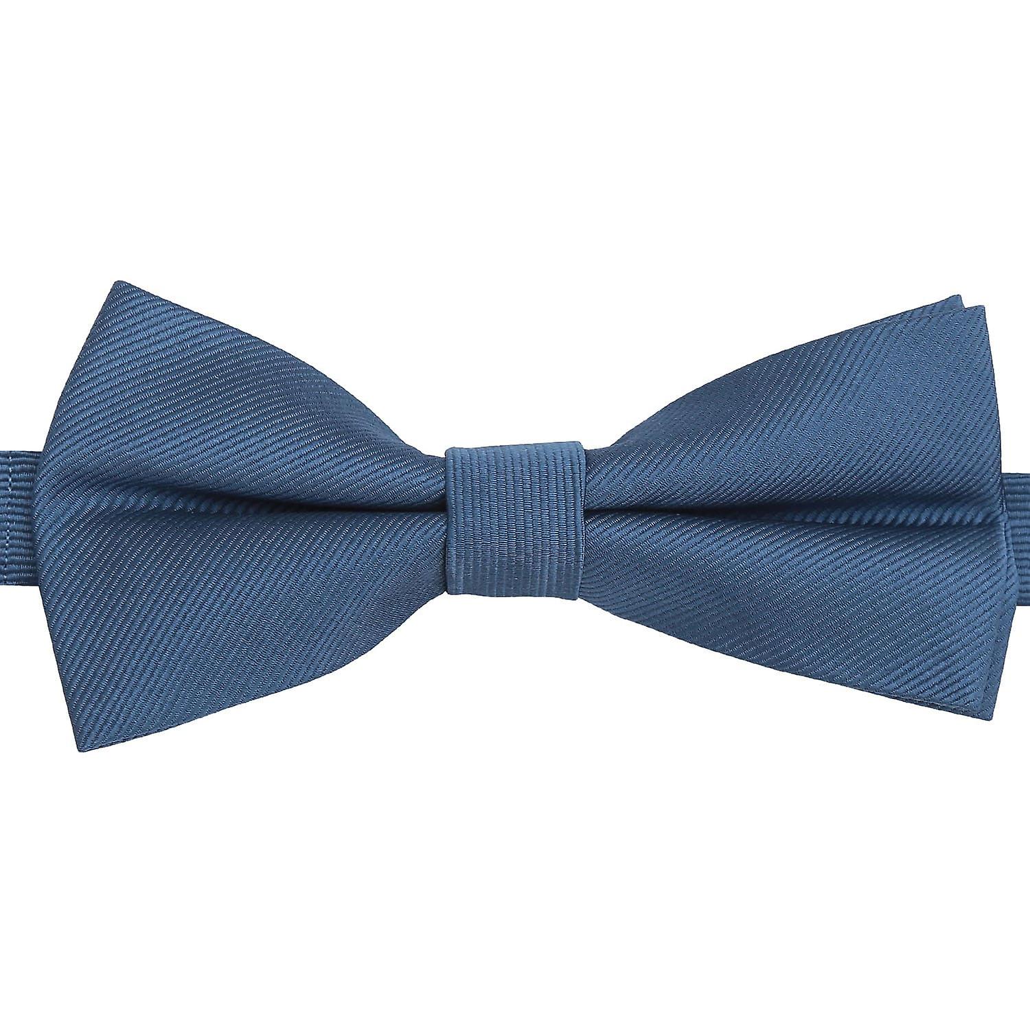 Blue Nights Plain Twill Pre-Tied Bow Tie