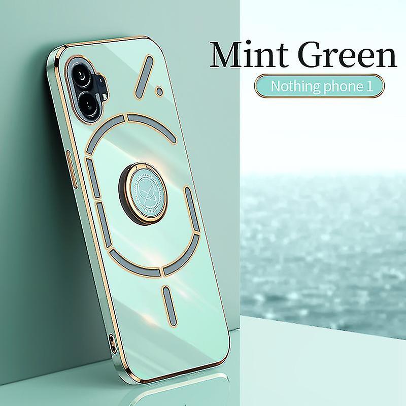 Electroplated Shockproof Phone Case Compatible With Nothing Phone 1 (1) One With Ring Stand