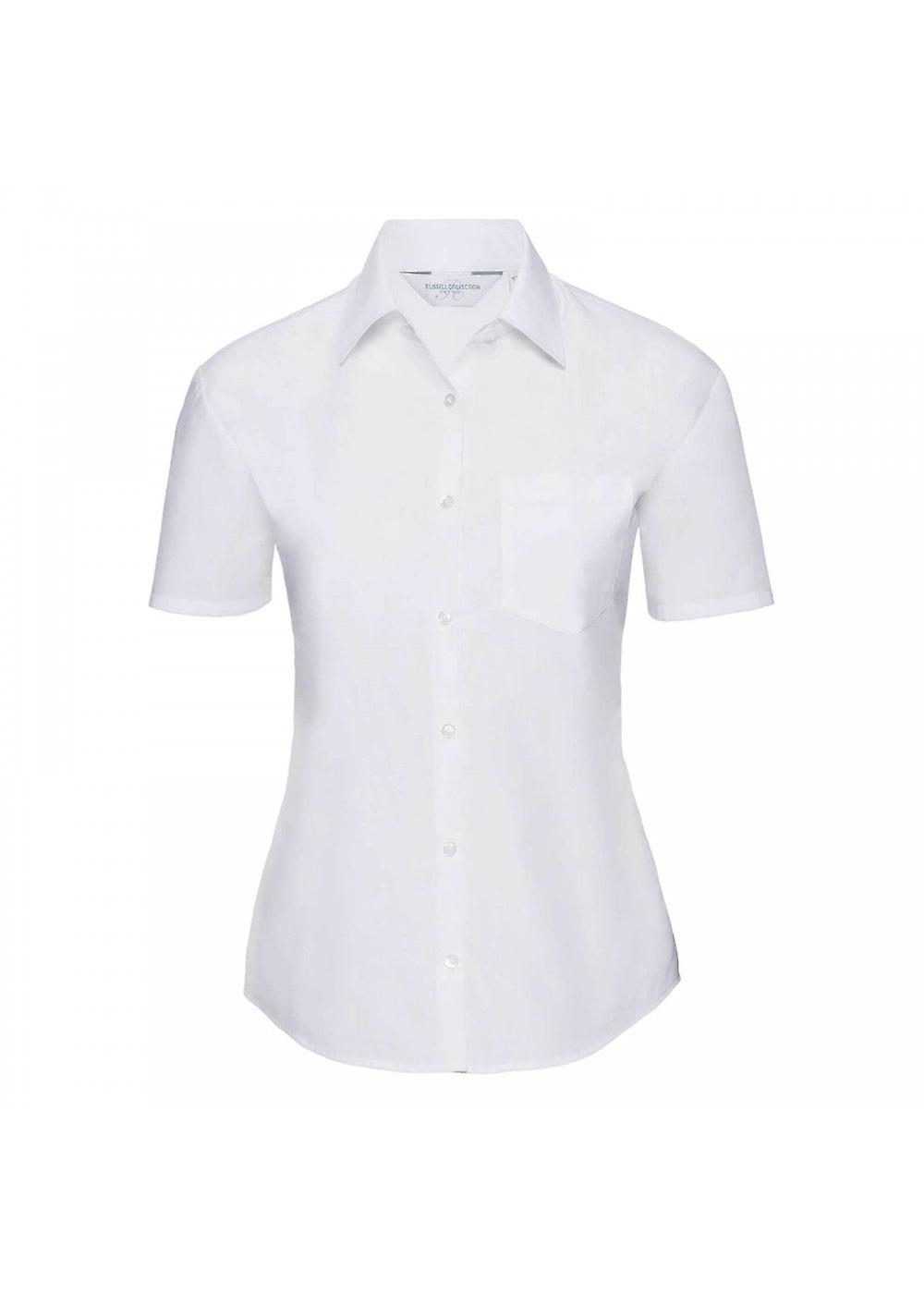 Women's Russell Collection Ladies Short Sleeve Classic Polycotton Poplin Shirt R935F