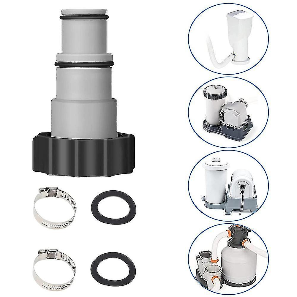 2pcs Pool Connection Set Threaded Pump Hose Adapters For Intex Fit Aru