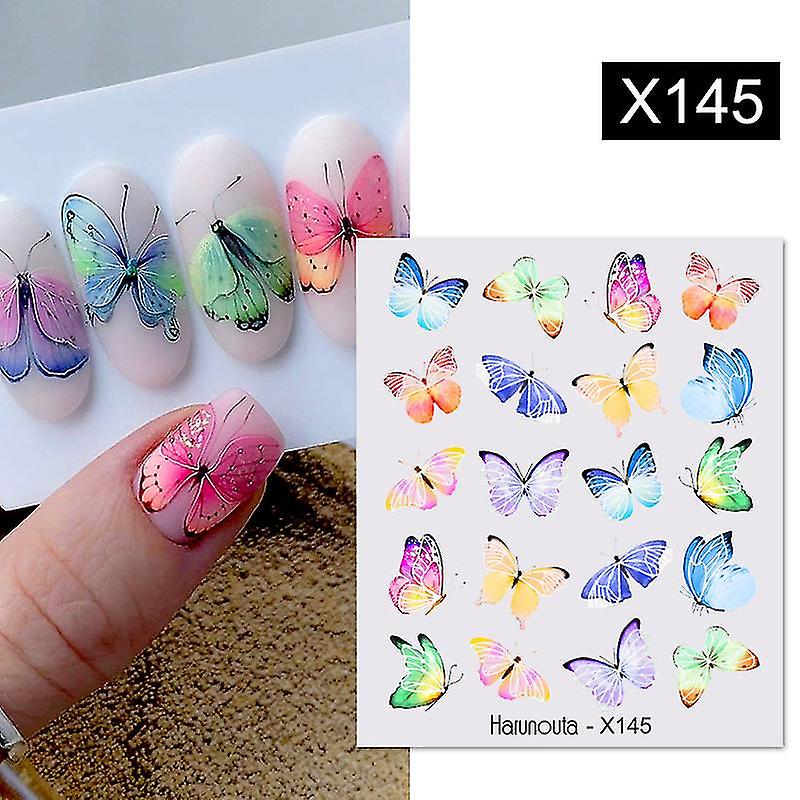 1シートネイルウォーターデカールトランスファーラベンダー春花葉ネイルアートステッカーネイルアートマニキュアDIY