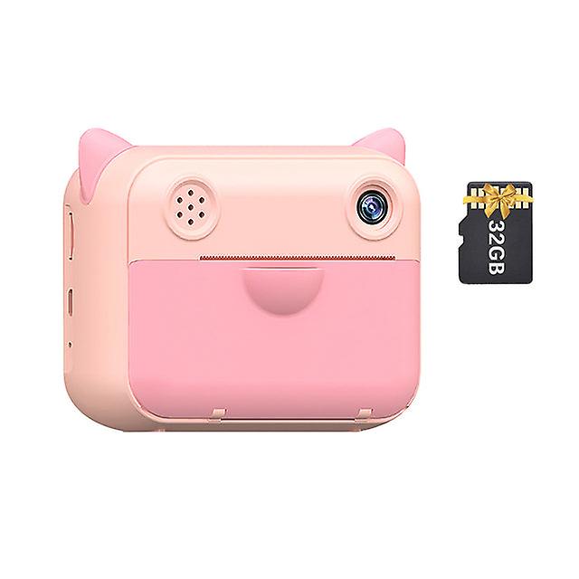 Kids Instant Print Camera 1080p Digital Video Camera Dual Camera Lens 12mp 2.4 Inch Lcd 32gb Tf Card Birthday Christmas Gift