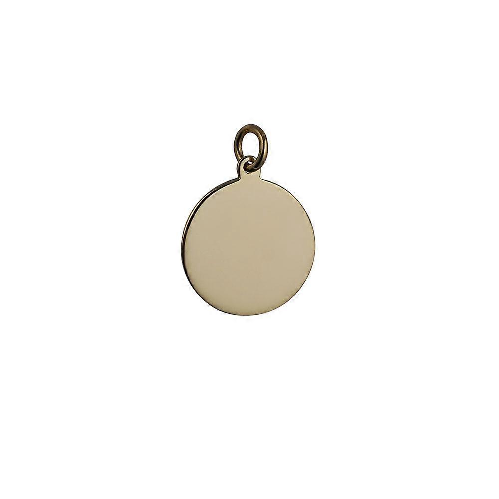9ct Gold 20mm plain round Disc