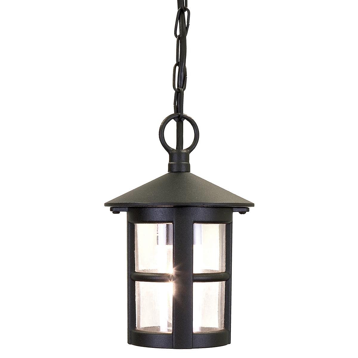 Hereford 1 Light Outdoor Ceiling Lantern Black IP43, E27